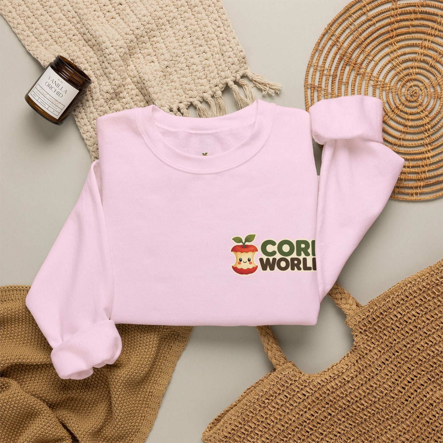 Core World Essential Crewneck Sweatshirt – Apple Core Mascot