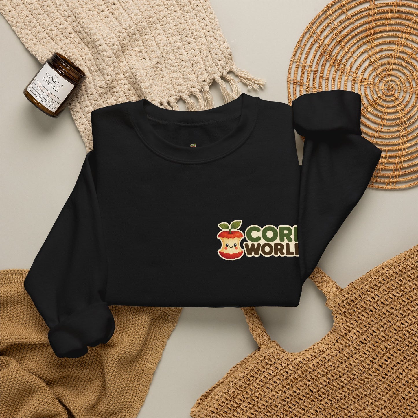 Core World Essential Crewneck Sweatshirt – Apple Core Mascot