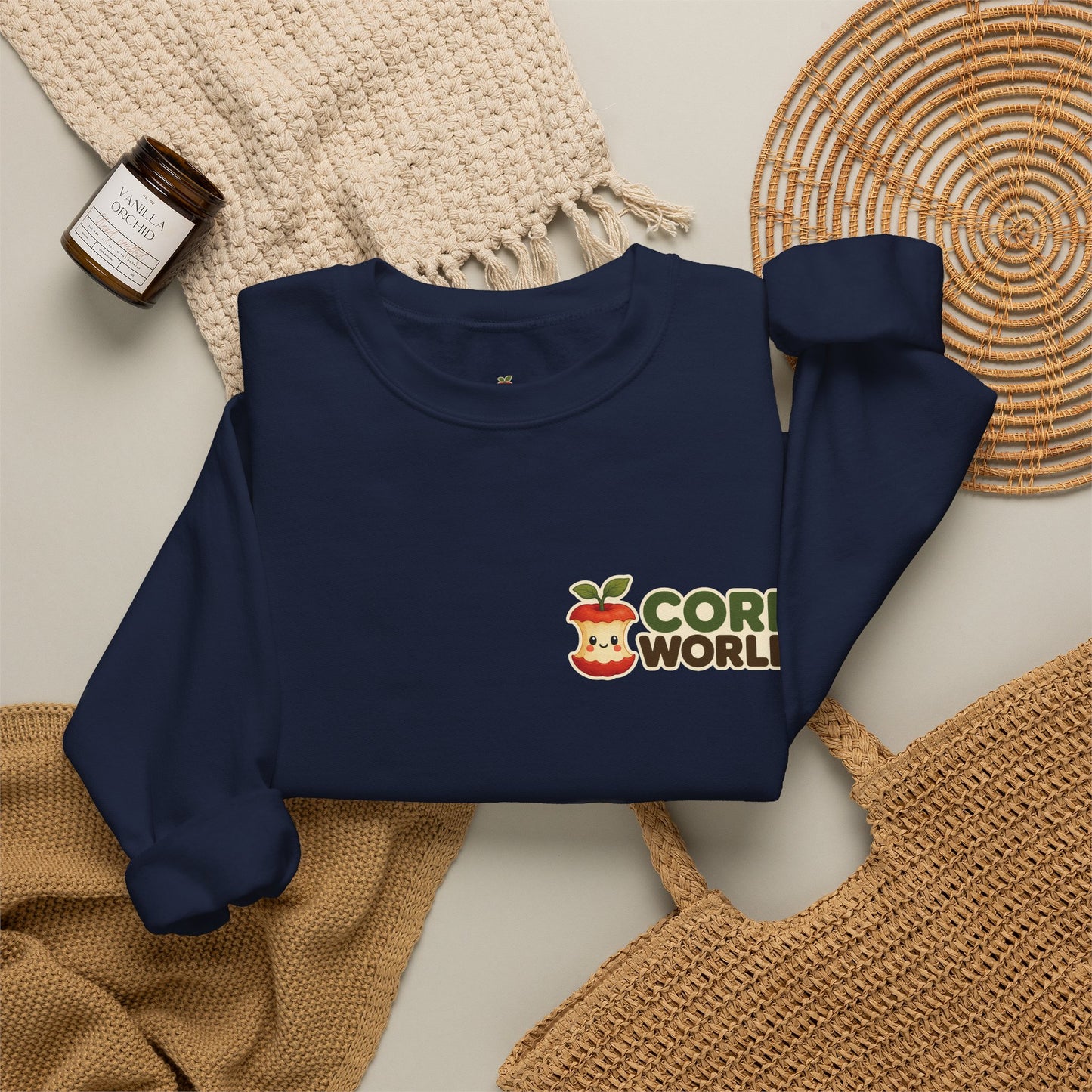 Core World Essential Crewneck Sweatshirt – Apple Core Mascot